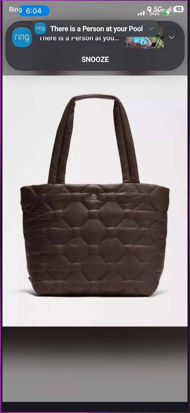Lululemon Quilty Pleasures Tote Bag Medium 12L Walnut Crunch SOLD OUT - Picture 2 of 6